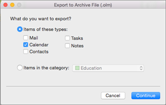 archiving outlook for mac emails